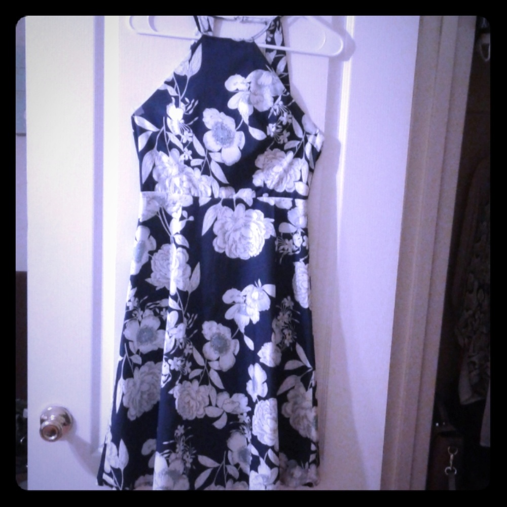 Blue-floral dress